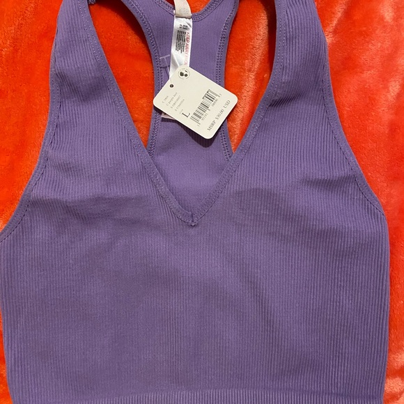 Free People free throw purple crop top size Large - Picture 6 of 8